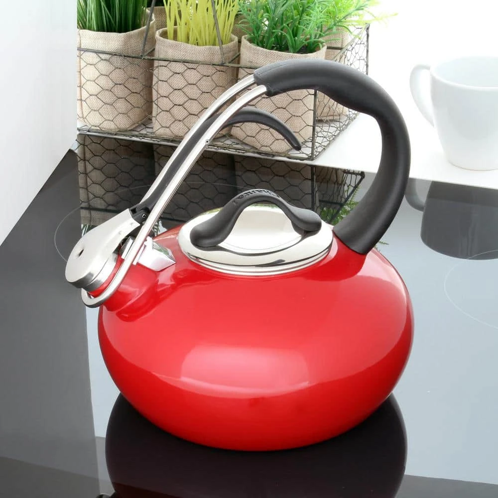 Classic Loop 7.2-cups Enamel-On-Steel Chili Red Tea Kettle by Chantal - Image 2