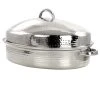 8 qt. Stainless Steel Oval Roasting Pan with Lid and Rack by GIBSON HOME