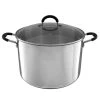 12 qt. Stamped Steel Stock Pot in Stainless Steel with Glass Lid by Classic Cuisine