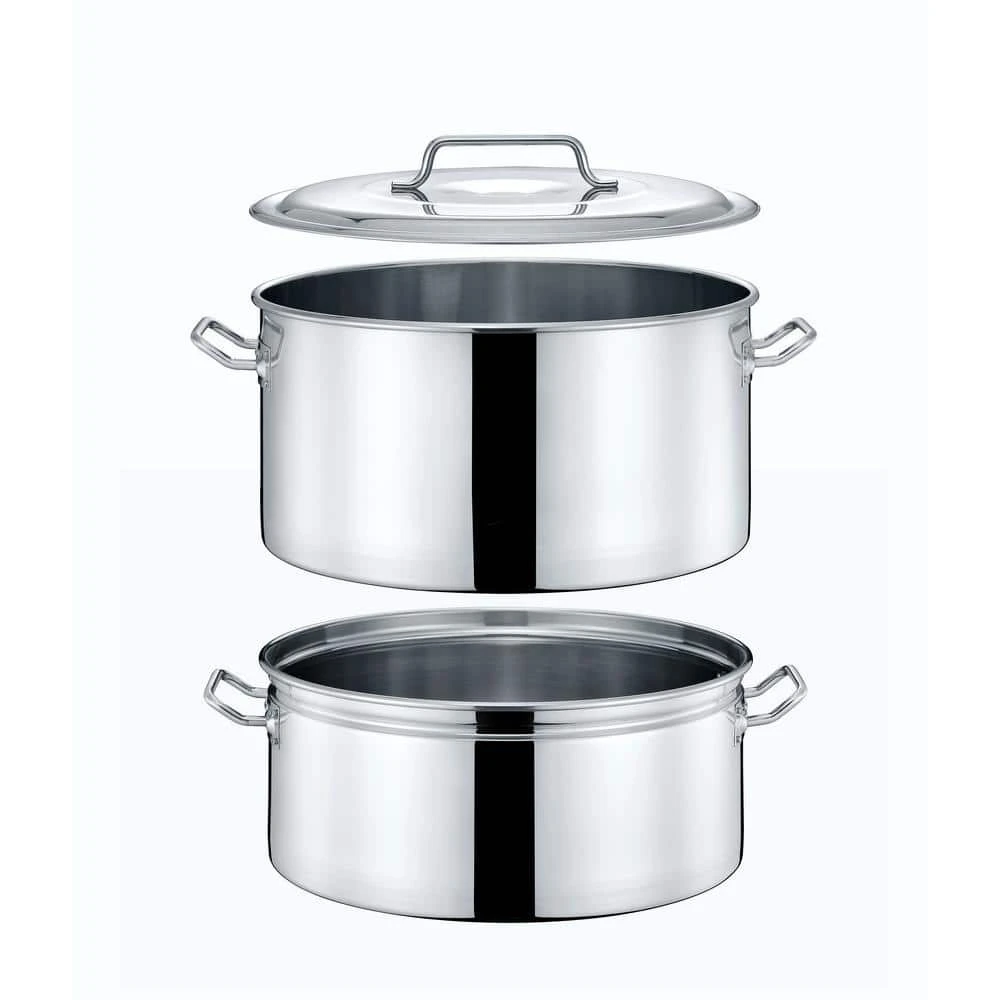 40 qt. Stainless Steel Stock Pot Steamer and Braiser Combo by Concord - Image 3