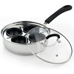 8" 4-Cup Stainless Steel Egg Poacher by Cook N Home