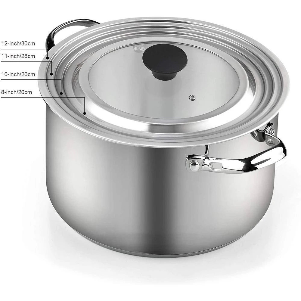 Stainless Steel Universal Lid with Glass Center Fits 8 in., 10.25 in., 11 in. and 12 in. by Cook N Home - Image 7