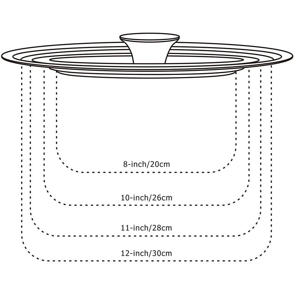 Stainless Steel Universal Lid with Glass Center Fits 8 in., 10.25 in., 11 in. and 12 in. by Cook N Home - Image 5