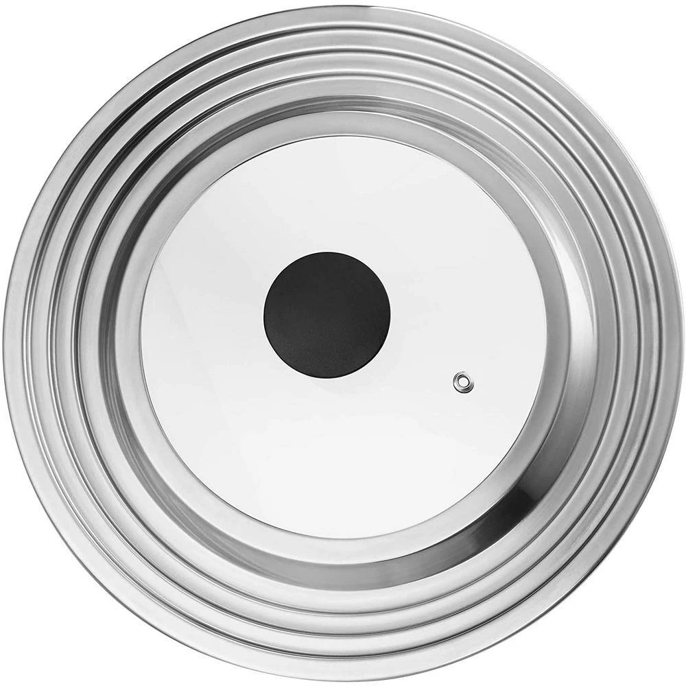 Stainless Steel Universal Lid with Glass Center Fits 8 in., 10.25 in., 11 in. and 12 in. by Cook N Home - Image 3