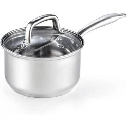 2 qt. Stainless Steel Sauce Pan with Glass Lid by Cook N Home