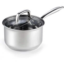 3 qt. Stainless Steel Sauce Pan with Glass Lid by Cook N Home
