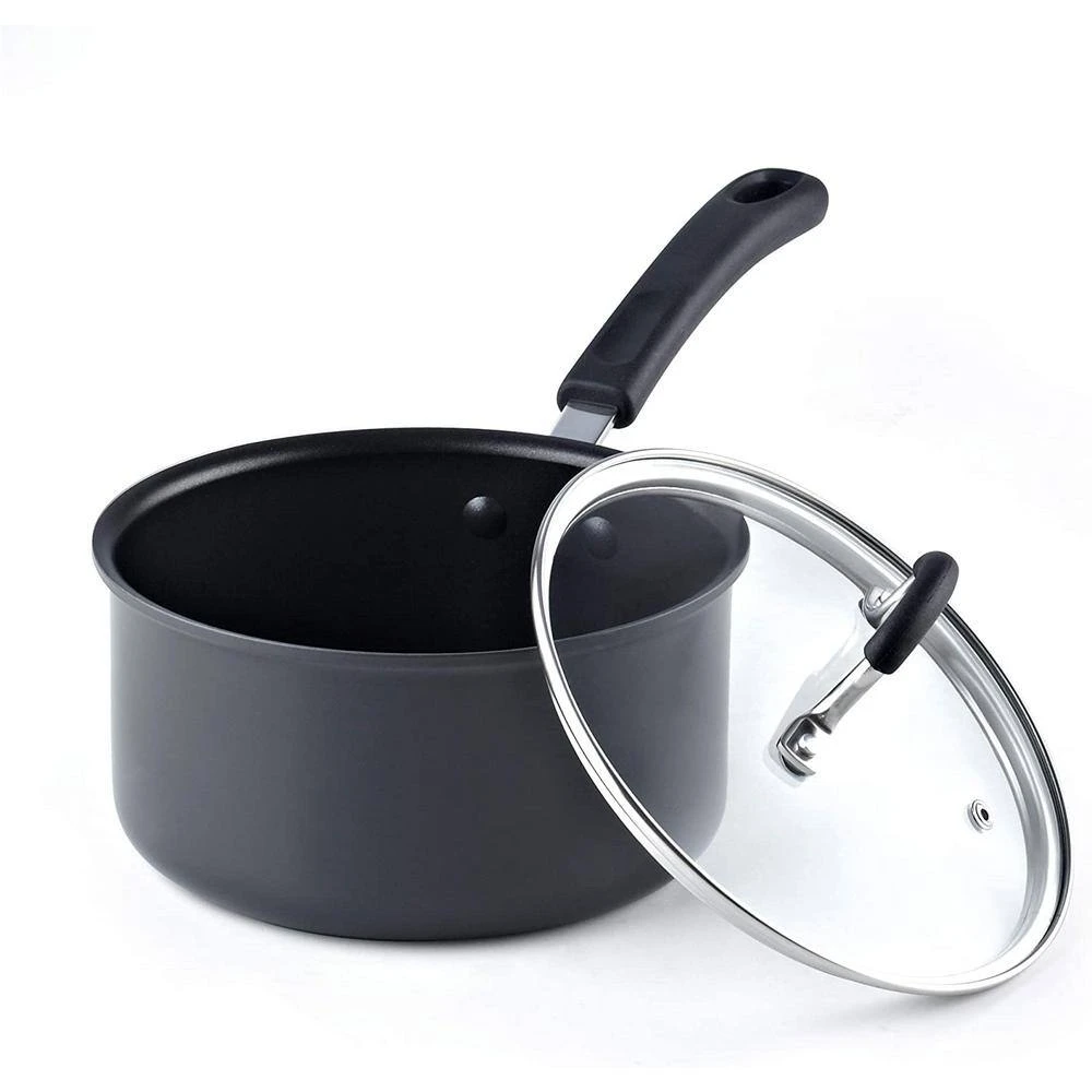02633 2.5 qt./18CM, Black Hard Anodized Nonstick Saucepan by Cook N Home - Image 2