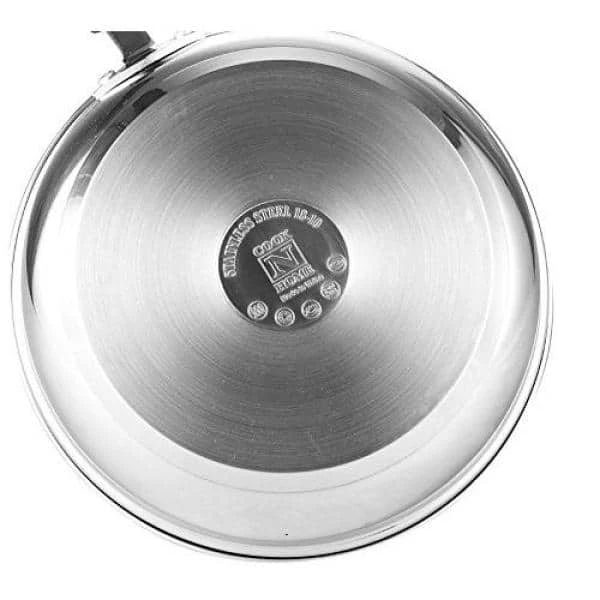 8 qt. Stainless Steel Stock Pot in Black and Stainless Steel with Glass Lid by Cook N Home - Image 2