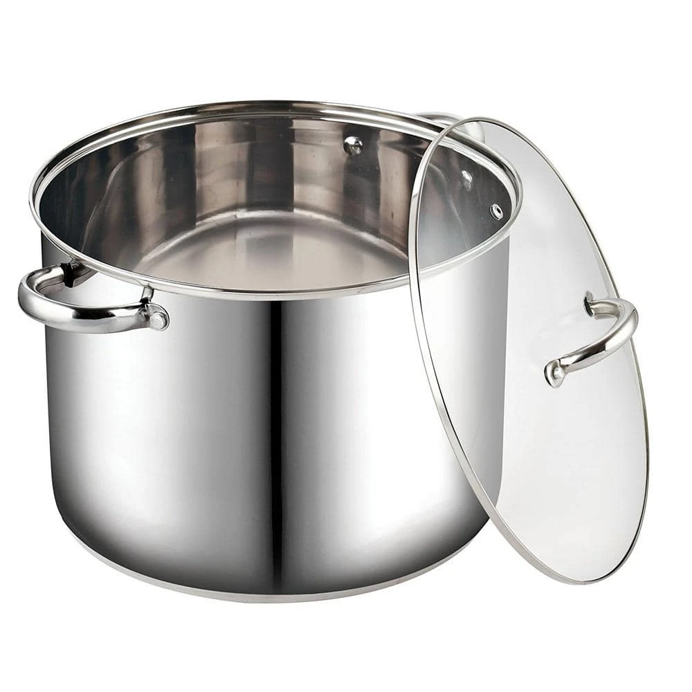16 qt. Stainless Steel Stock Pot with Glass Lid by Cook N Home - Image 3