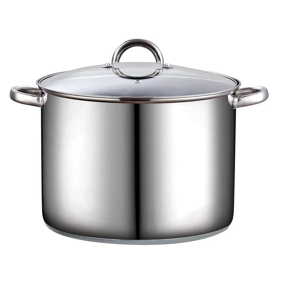 16 qt. Stainless Steel Stock Pot with Glass Lid by Cook N Home