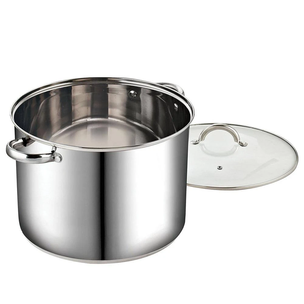 16 qt. Stainless Steel Stock Pot with Glass Lid by Cook N Home - Image 2