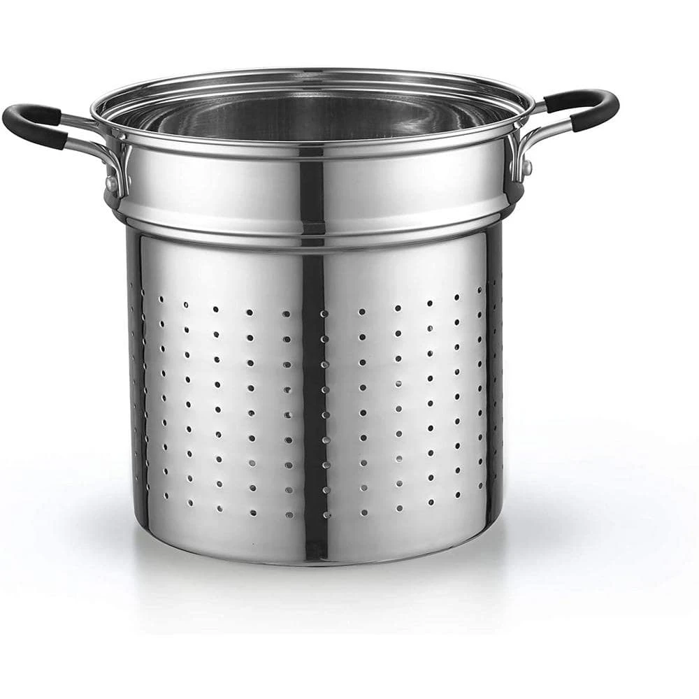 12 Qt. 4-Piece Stainless Steel Pasta Cooker Steamer Multipots by Cook N Home - Image 3