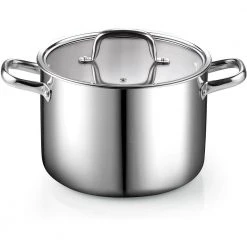 8 qt. Stainless Steel Stock Pot with Glass Lid by Cook N Home