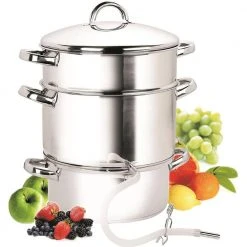 28cm 11 qt. Stainless Steel Fruit Juicer Steamer Multipot Silver by Cook N Home