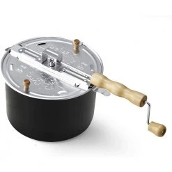 6 qt. Aluminum Popcorn Popper in Black by Cook N Home