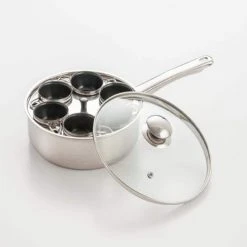 6-Cup 9 in. 18/10 Stainless Steel Egg Poacher with Non-Stick Coating by Cook Pro