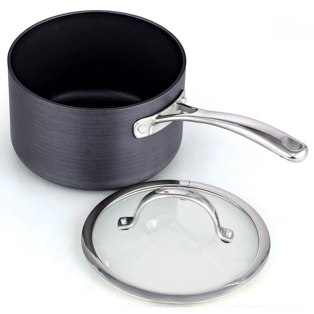 3 qt. Hard-Anodized Aluminum Nonstick Sauce Pan in Black with Glass Lid by Cooks Standard - Image 2