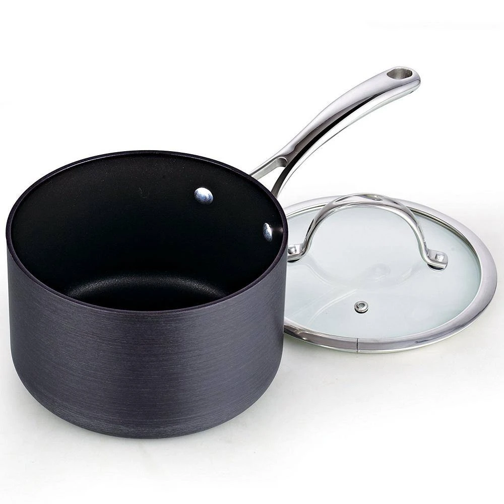 3 qt. Hard-Anodized Aluminum Nonstick Sauce Pan in Black with Glass Lid by Cooks Standard - Image 3