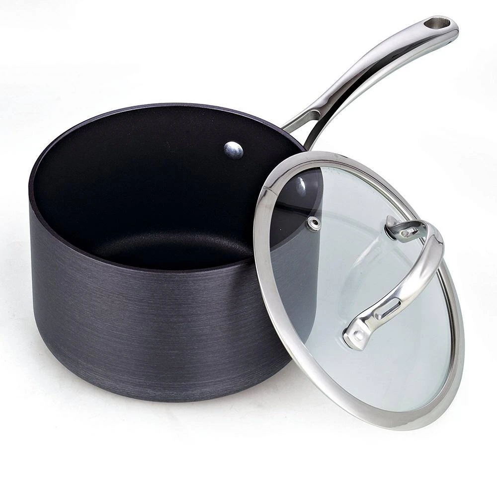 3 qt. Hard-Anodized Aluminum Nonstick Sauce Pan in Black with Glass Lid by Cooks Standard - Image 4