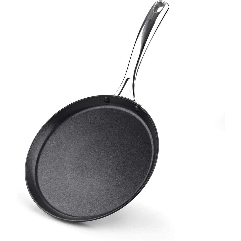 9.5 in. Black Hard Anodized Aluminum Nonstick Crepe Pan by Cooks Standard