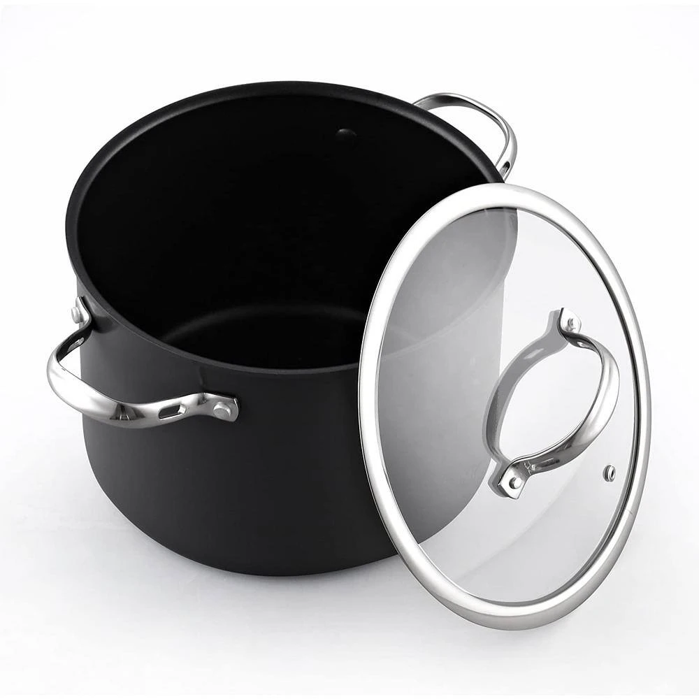 8 qt. Hard Anodized Premium Grade Aluminum Nonstick Stockpot with Cover, Black by Cooks Standard - Image 4