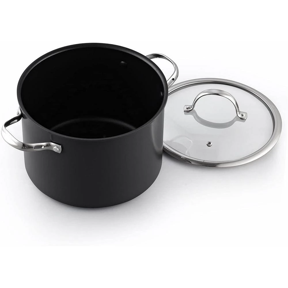 8 qt. Hard Anodized Premium Grade Aluminum Nonstick Stockpot with Cover, Black by Cooks Standard - Image 3