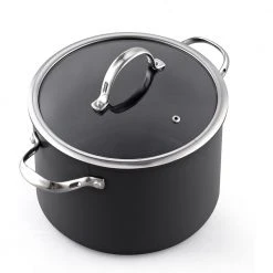 8 qt. Hard Anodized Premium Grade Aluminum Nonstick Stockpot with Cover, Black by Cooks Standard