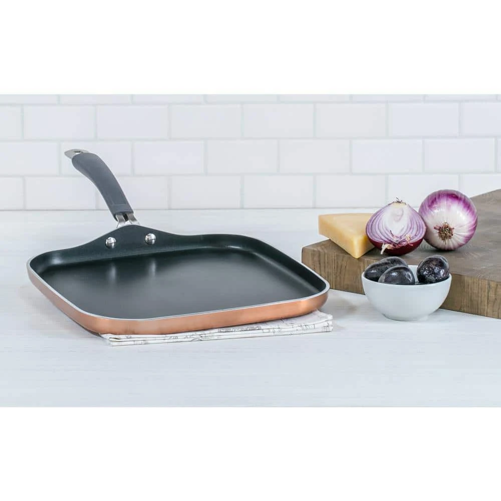 Translucent 12.5 in. Hard-Anodized Aluminum Nonstick Griddle in Copper by Epicurious - Image 6