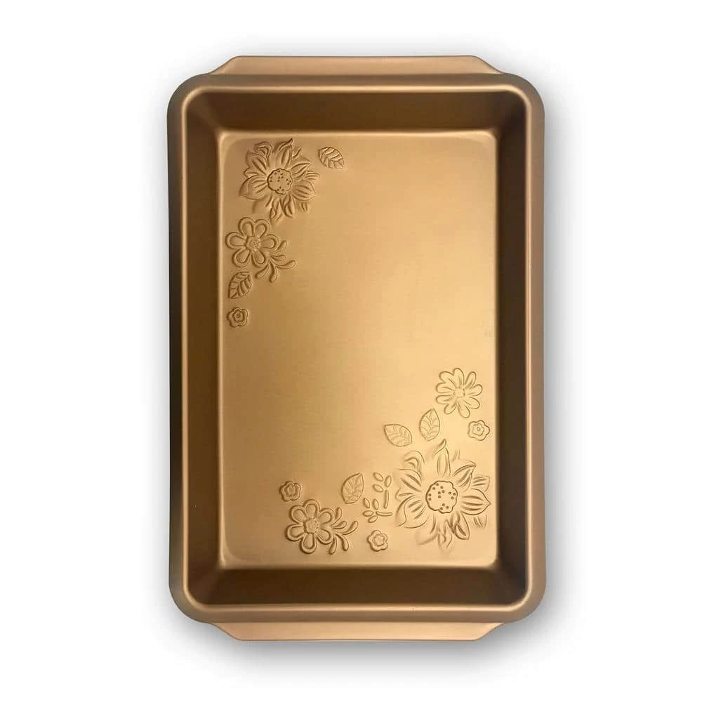 Country Kitchen Copper Embossed Carbon Steel 13.75 in. Roaster Pan by Gibson Home