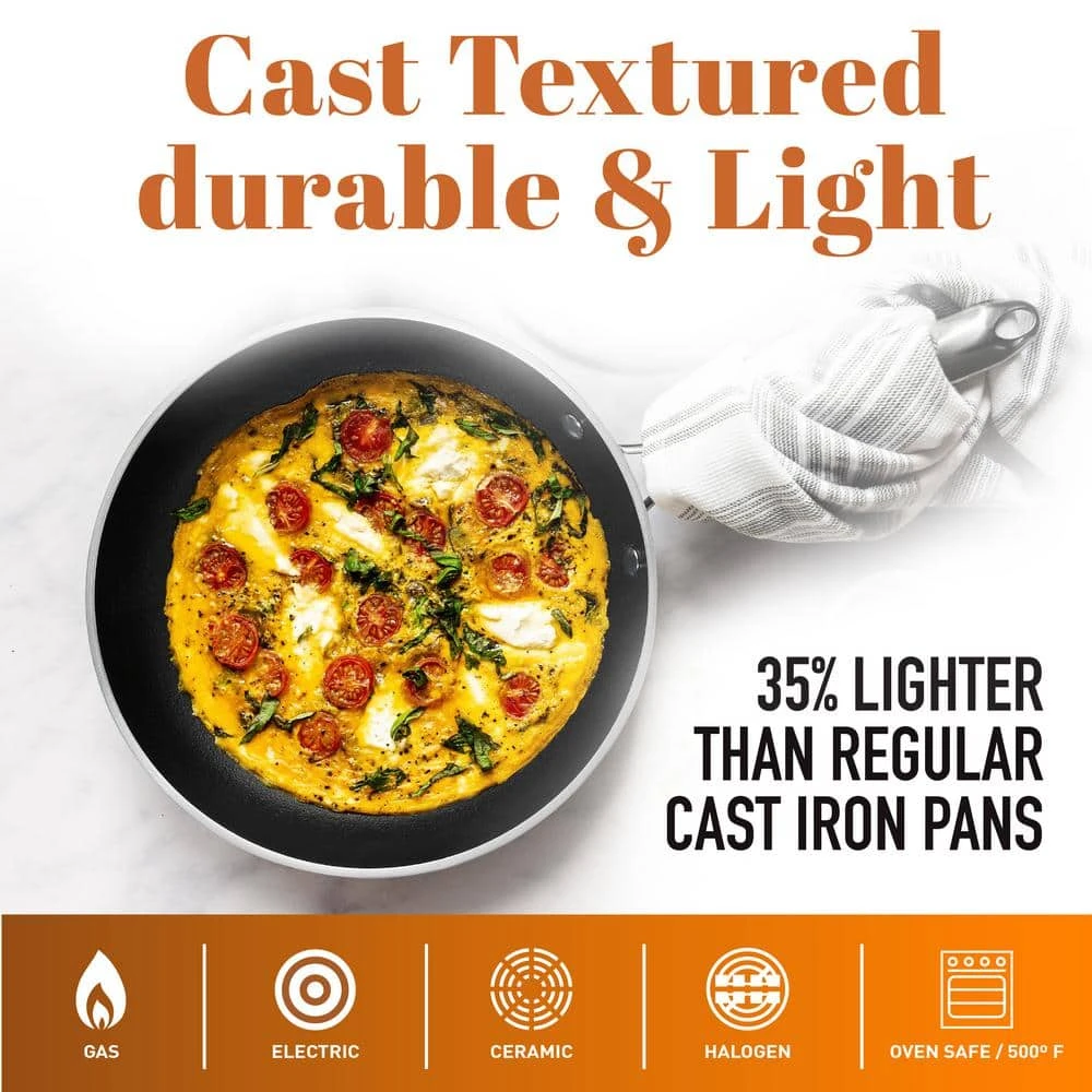 10-Piece Cast-Textured Aluminum Ti-Ceramic Nonstick Cookware Set in Copper by Gotham Steel - Image 5