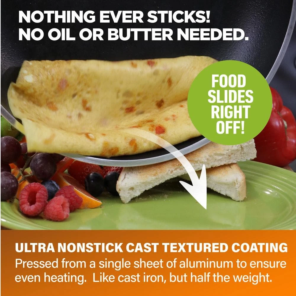 10-Piece Cast-Textured Aluminum Ti-Ceramic Nonstick Cookware Set in Copper by Gotham Steel - Image 6