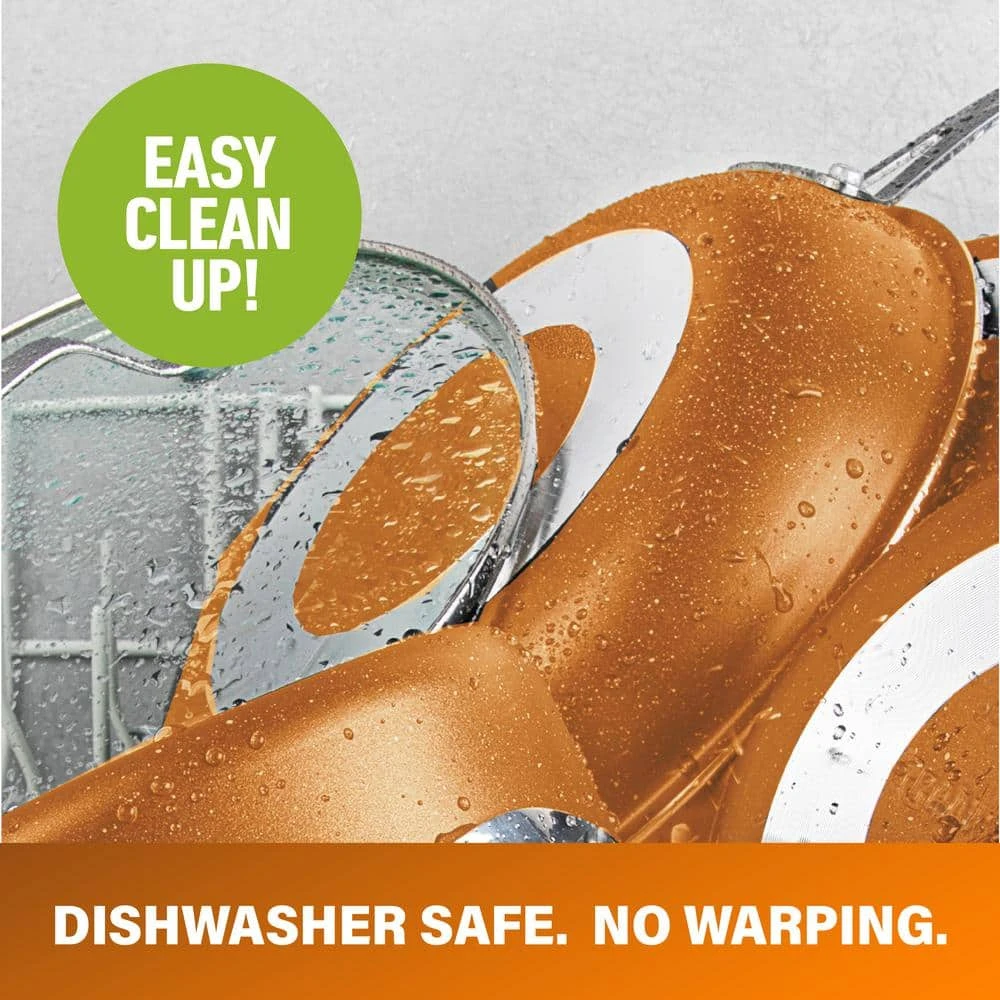 10-Piece Cast-Textured Aluminum Ti-Ceramic Nonstick Cookware Set in Copper by Gotham Steel - Image 2