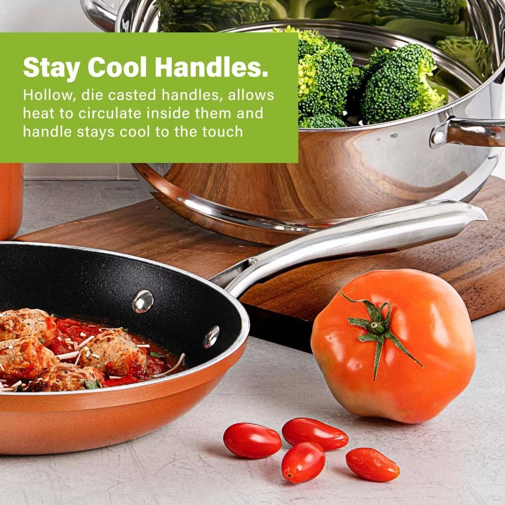 10-Piece Cast-Textured Aluminum Ti-Ceramic Nonstick Cookware Set in Copper by Gotham Steel - Image 7