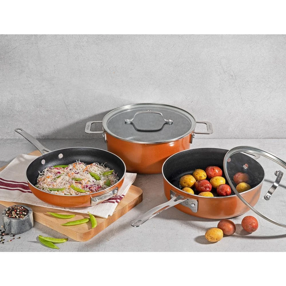 StackMaster 3-Piece Aluminum Ultra-Nonstick Cast Textured Ceramic Coating Cookware Set by Gotham Steel - Image 2