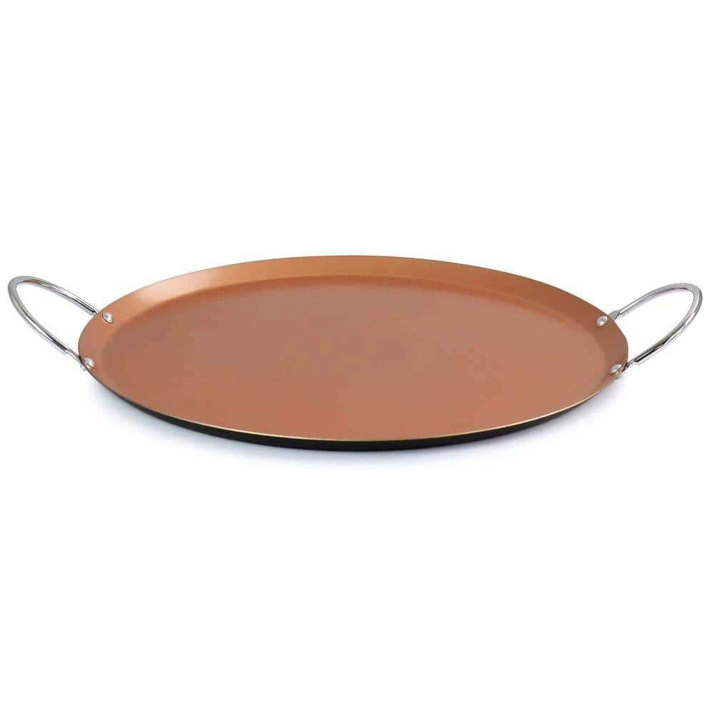 Stonefire 14 in. Carbon Steel Non Stick Comal Grill Pan by Oster - Image 4