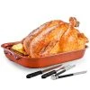 5.5 Qt. Non-Stick Roasting Pan With Carving Set by OVENTE