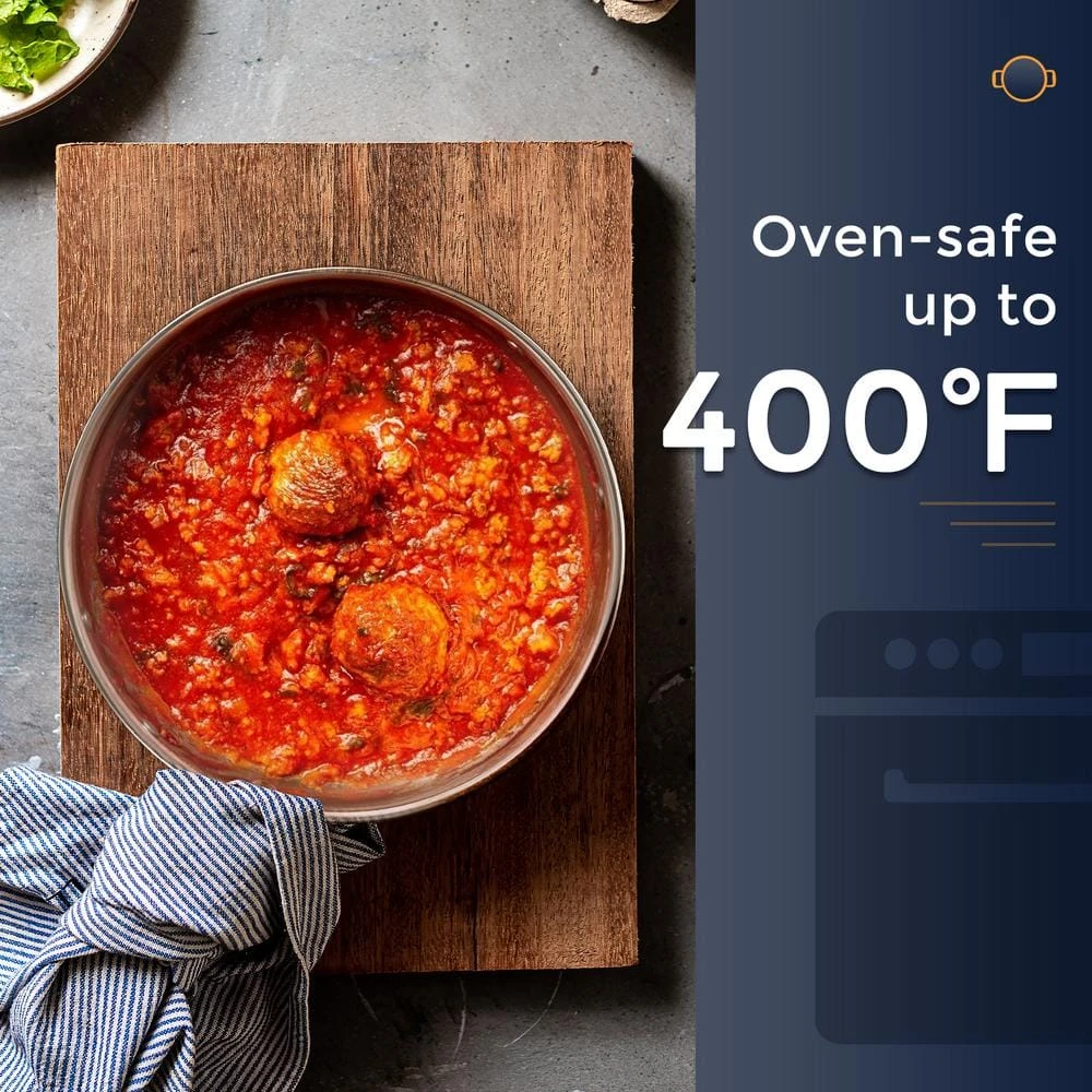 10-Pieces Copper Stainless Steel Cookware Set with Lids by POTS AND PANS JUNIOR - Image 5