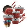 Cucina 18-Piece Aluminum Nonstick Cookware Set in Cranberry by Rachael Ray