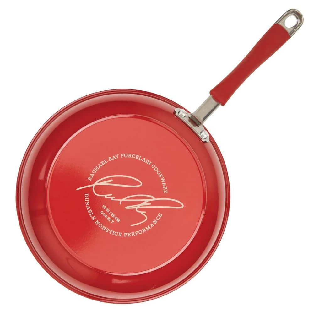 Cucina 10-Piece Aluminum Nonstick Cookware Set in Cranberry by Rachael Ray - Image 5