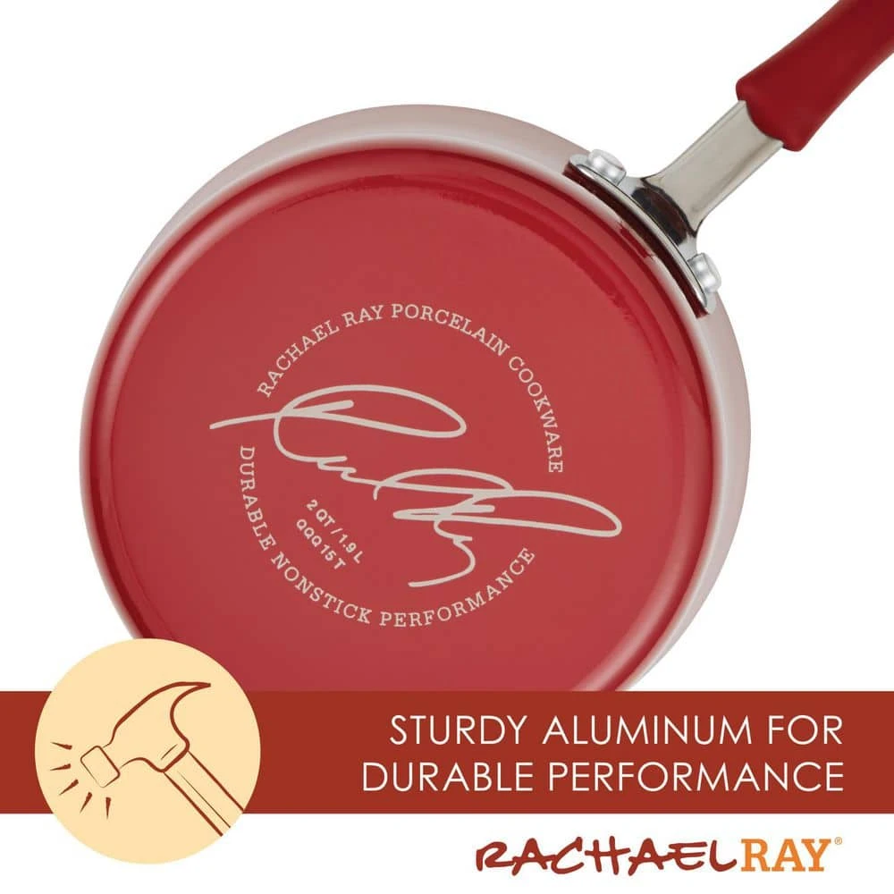 Cucina 10-Piece Aluminum Nonstick Cookware Set in Cranberry by Rachael Ray - Image 3