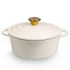 2.8 qt. Durable Cast Iron Dutch Oven Casserole Pot in Cream Enamel by Lexi Home