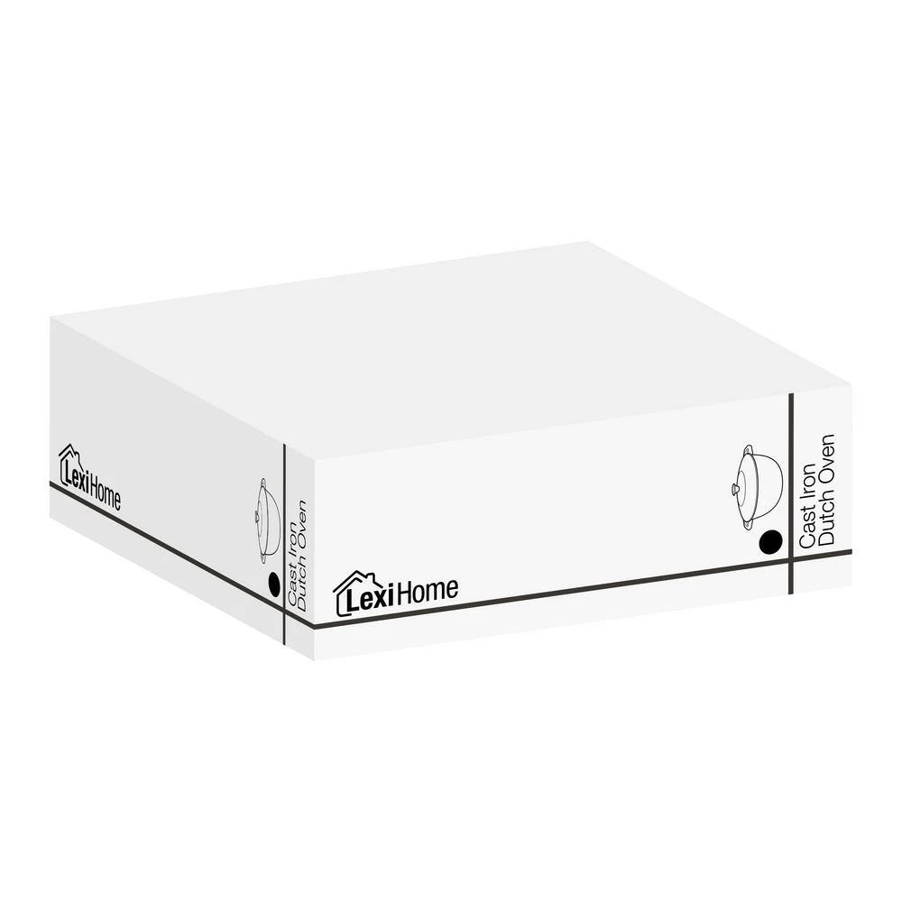 6 qt. Durable Cast Iron Dutch Oven Casserole Pot in Cream Enamel by Lexi Home - Image 5