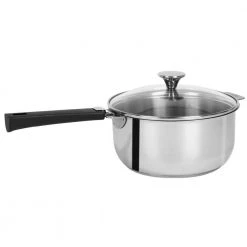 Tulipe 1 qt. Stainless Steel Sauce Pan with Glass Lid by Cristel