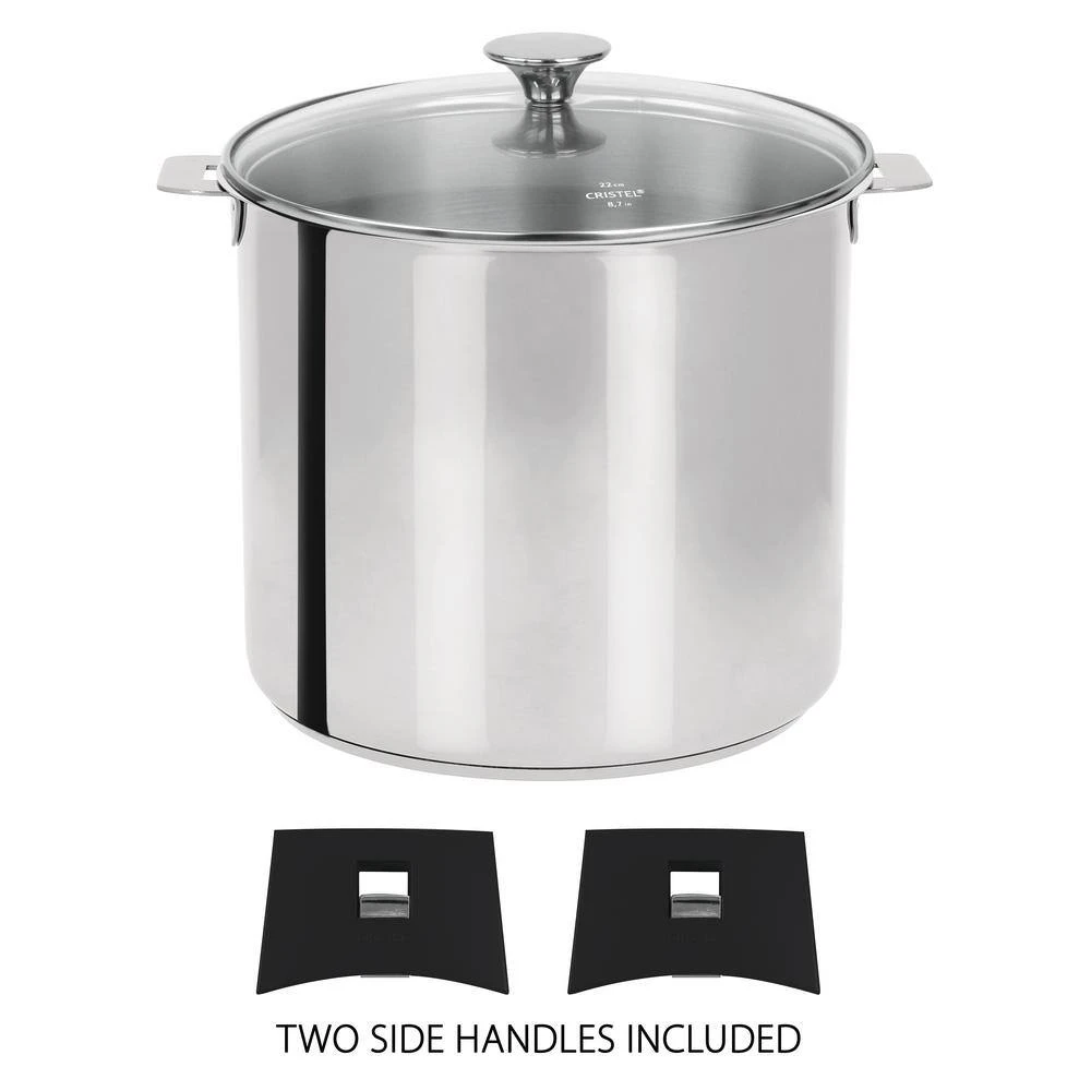 Tulipe 7.5 qt. Stainless Steel Stock Pot with Glass Lid by Cristel - Image 2