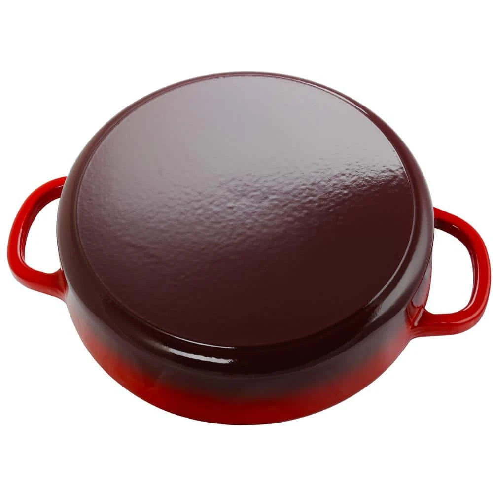Artisan 5 qt. Round Enameled Cast Iron Braiser Pan with Self Basting Lid in Red by Crock-Pot - Image 2
