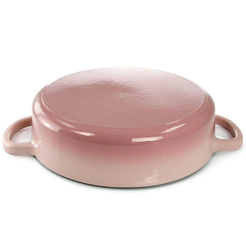 Artisan 5 qt. Blush Pink Round Enameled Cast Iron Braiser Pan with Self Basting Lid by Crock-Pot - Image 3