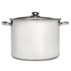 Pure Intentions 16 qt. Stainless Steel Stock Pot in Polished Stainless Steel with Glass Lid by Ecolution