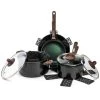 Satellite 12-Piece Aluminum Nonstick Cookware Set in Emerald by Unbranded