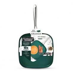 Emerald Green 10.5 in. Aluminum Ultra-Durable Non-Stick Diamond Infused Griddle Pan by GRANITESTONE