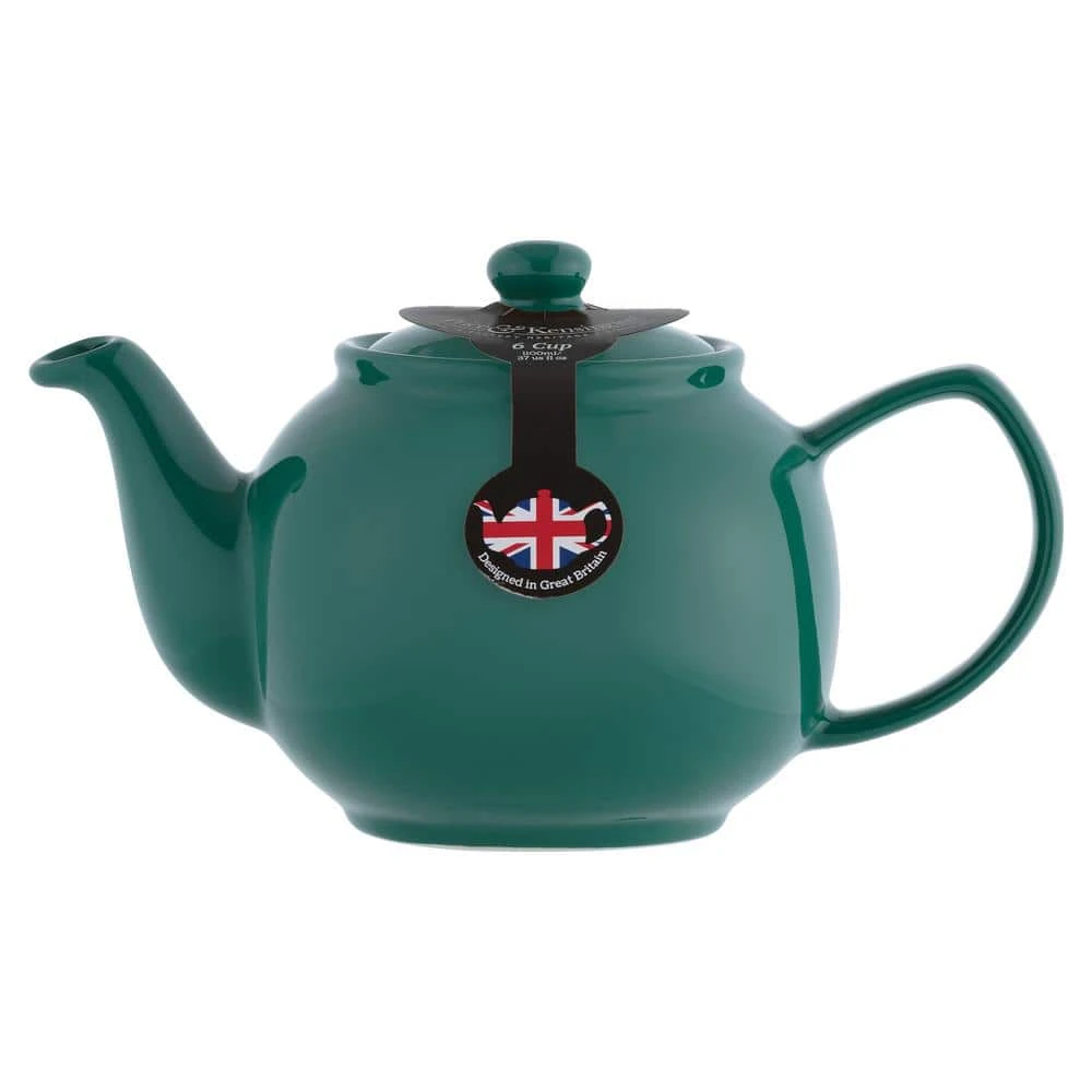 6-cup Emerald Stoneware Teapot by PRICE & KENSINGTON